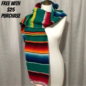 Free With $25 Purchase-Vintage Blanket Style Scarf-82x9-Cotton Blend